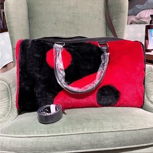 Dolls Kill - Current  Mood Off The Charts Fuzzy Red and Black Weekender - new